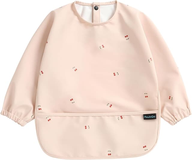 Detalle de PewinGo Lätzchen zum Abstillen mit Langen Ärmeln & BLW, Weiches und Hautfreundliches Material, Lätzchen zum Stillen, Wasserdicht und Leicht zu Reinigen & Maschinenwaschbar, für Baby,und Kinder