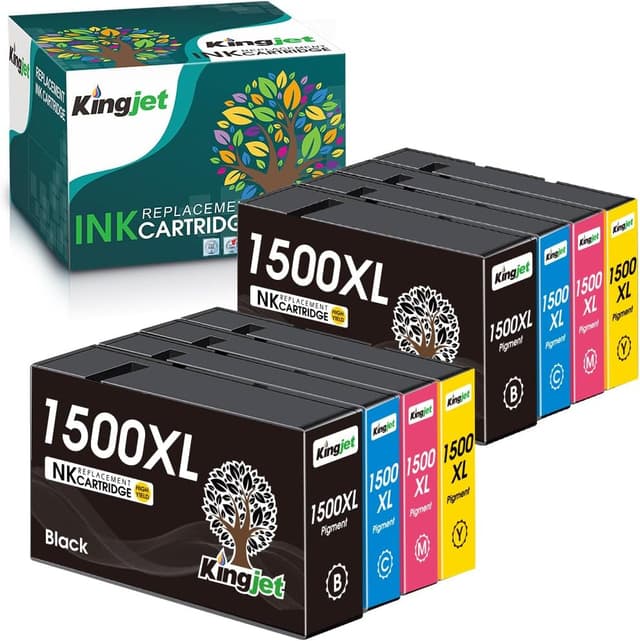 Detalle de KINGJET 1500XL multipack compatibile Canon PGI-1500XL per Maxify MB (2 Nero, 2 Colori)