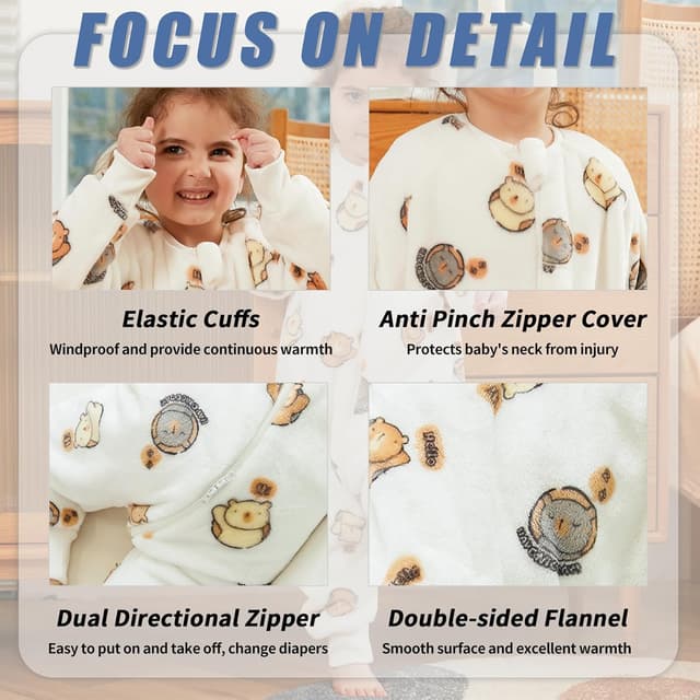 Thumbnail 3 de Gigoteuse à pieds Surpyjama bébé fille/garçon hiver flanelle 💤