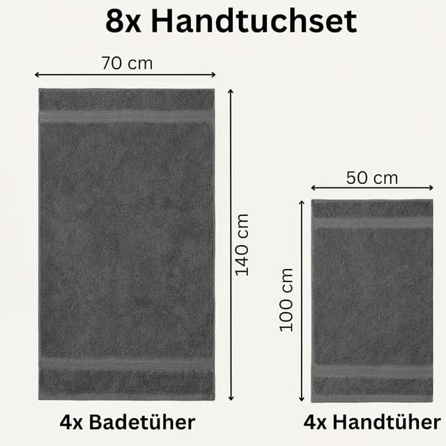 Thumbnail 2 de Komfortec Lot de 8 Serviettes 470 g/m²