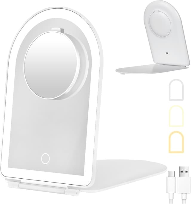 Imagen de FUNTOUCH Rechargeable Travel Makeup Mirror with Lights en OfertitasTOP