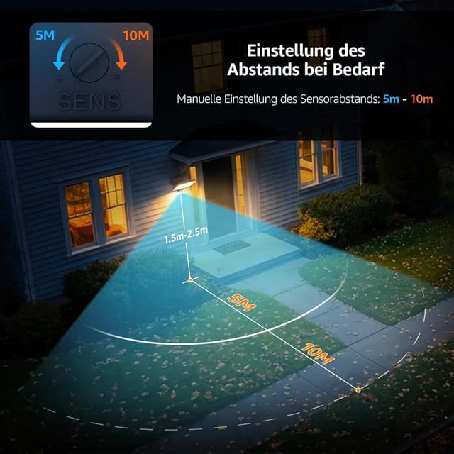 Detalle de K-Bright Außenwandleuchte 24 W mit Bewegungsmelder