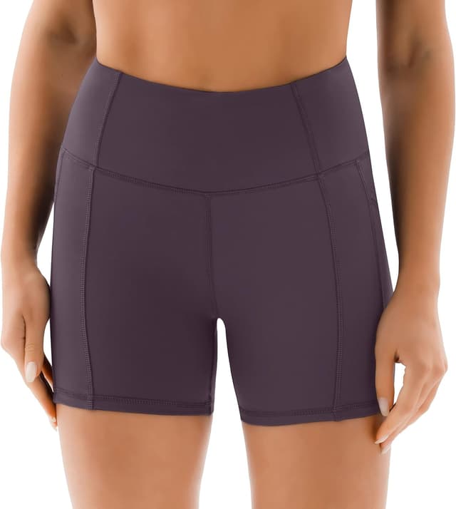 Detalle de JOYSPELS Women’s Gym Shorts with Pockets (High Waist, 4-way stretch)