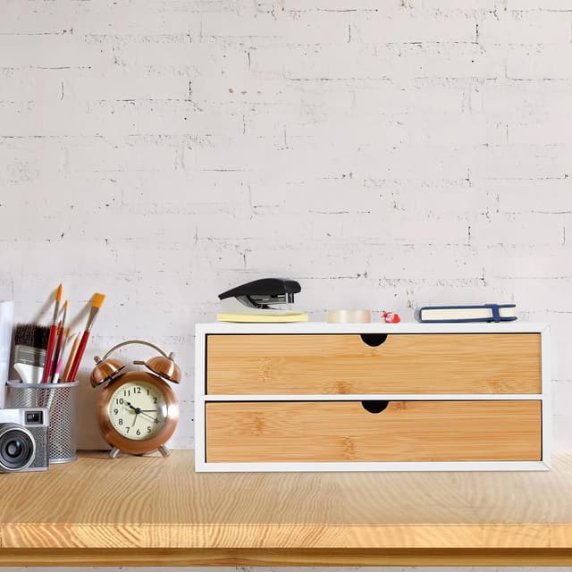 Detalle 2 de Relaxdays Boîte à tiroirs Bambou MDF