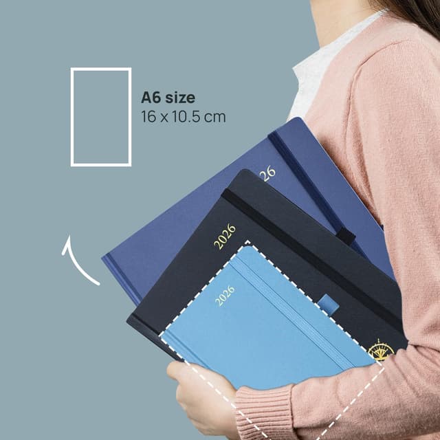 Detalle 2 de POPRUN Kalender 2026 Tagesplaner 21,5 x 14,5 cm đź“’