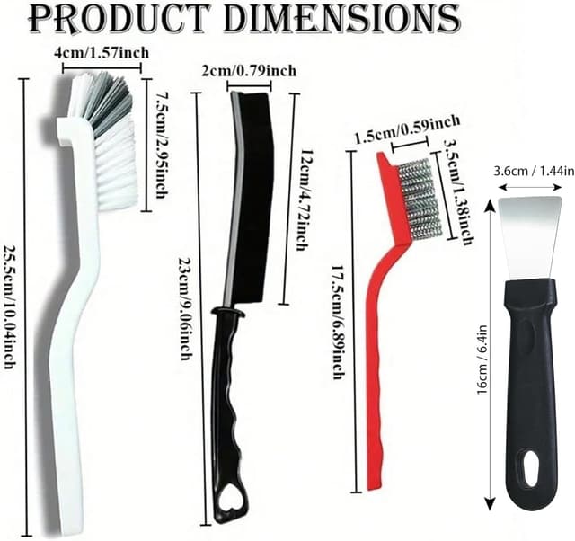 Thumbnail 6 de OTOP0 10-teilges Spalt-Reinigungsbürsten-Set mit harten Borsten für Küche, Bad & Fugen