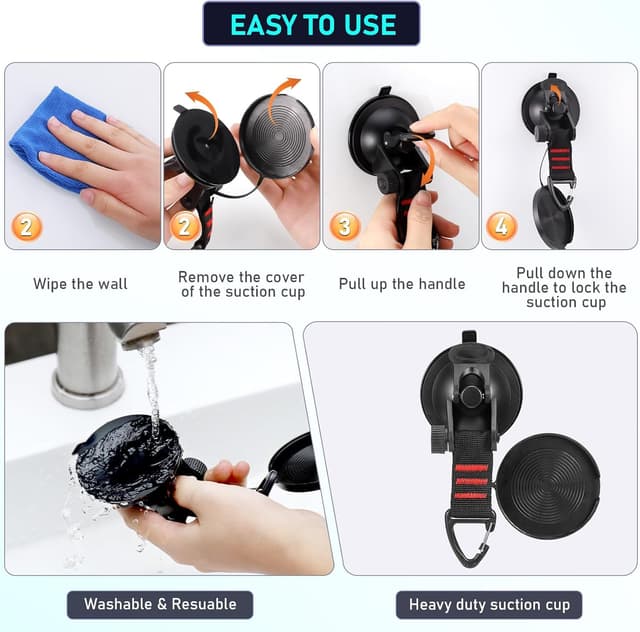 Thumbnail 3 de 4-Stück Saugnapf Camping