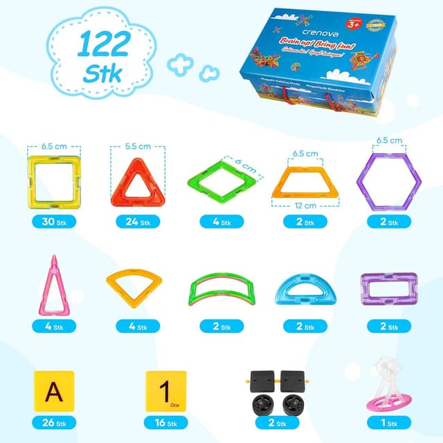 Detalle 2 de Crenova Magnetbausteine 122 Teile 🧩