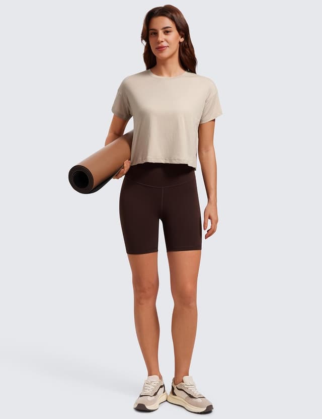 Detalle 2 de Maglietta CRZ YOGA in pima di cotone a manica corta, girocollo alto