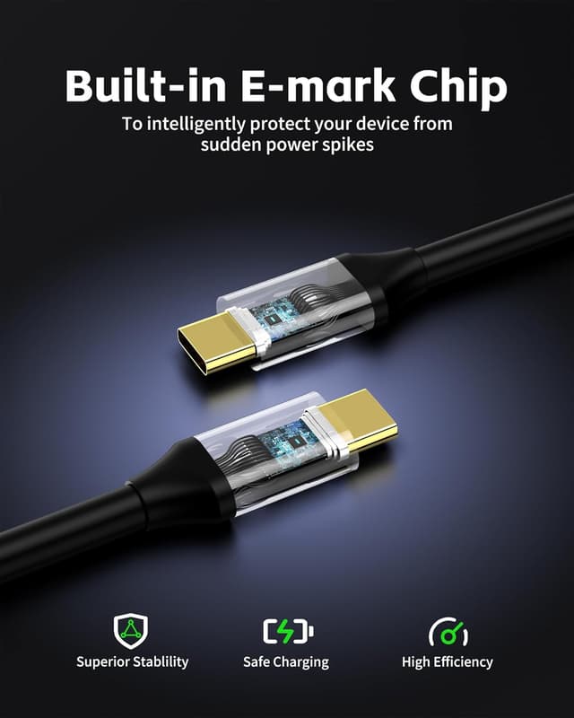 Thumbnail 6 de Loryi USB-C auf USB-C Kabel Schnellladung (100 W), 1,2 m – 10 Gbit/s und 4K/60 Hz für MacBook, iPad & mehr