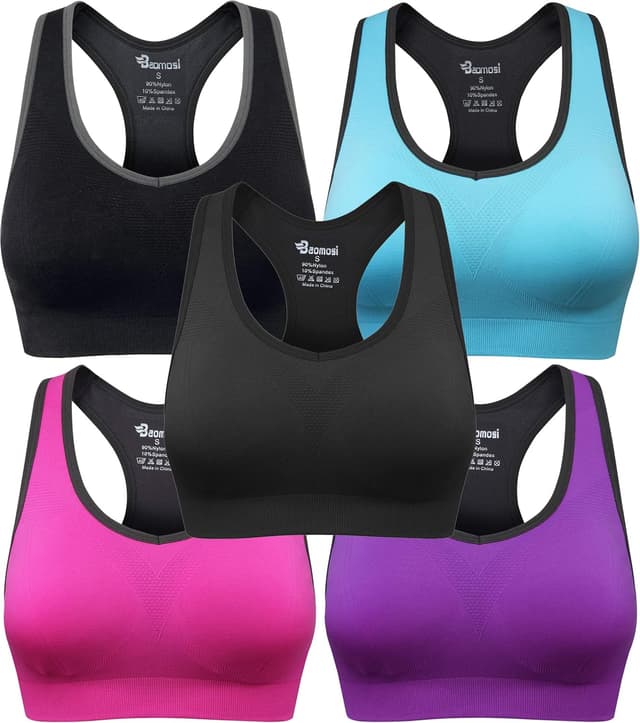 Detalle de BAOMOSI Seamless Racerback Sports Bra High Support đâ