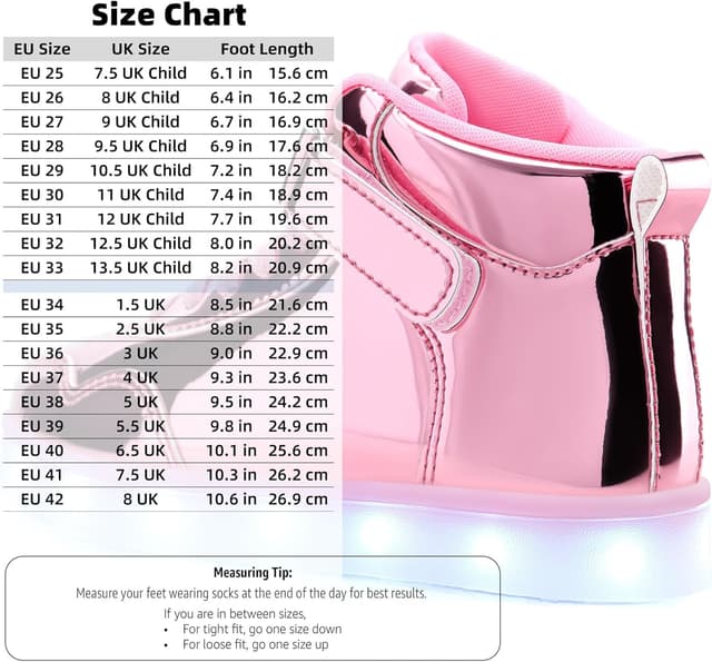 Detalle de APTESOL Kinder LED High-Top Schuhe mit Blinklichtern, USB-Aufladung (für Jungen & Mädchen)