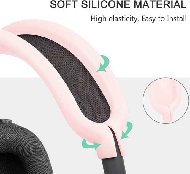 Detalle 2 de SOULWIT Protective Kit for AirPods Max (2/1, 2026/2024/2020) — Headband Cover + TPU Case + Silicone Ear Pad Covers (Pink)