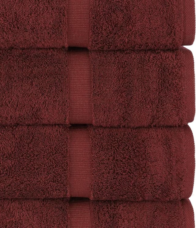Detalle 2 de Chakir Turkish Linens 8-Piece Premium Turkish Towel Set (Cranberry) | 100% Cotton Hotel & Spa Quality
