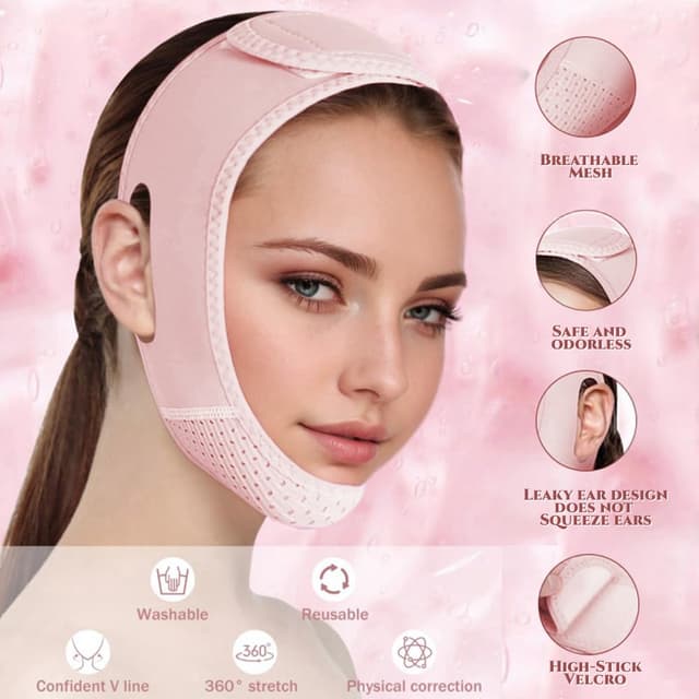 Thumbnail 6 de ROWMATE V Line Lifting Mask Chin Strap (Medium) for Sleeping — Light Pink