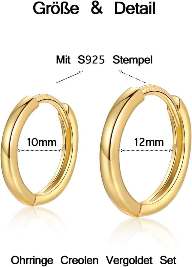 Thumbnail 6 de Silber Creolen MASOP 925, 10 mm Stecker