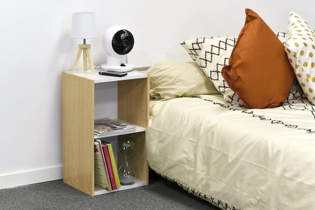 Detalle de Iris Ohyama UB-6035 scaffale salvaspazio modulare per armadietto a 2 livelli, marrone con ripiano regolabile