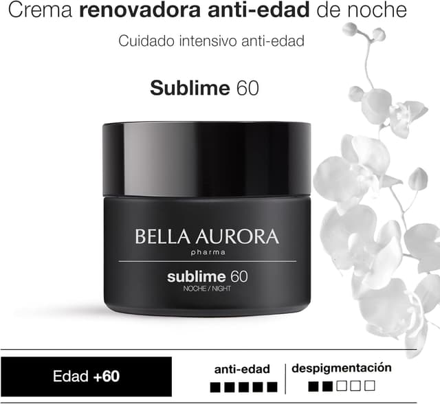 Detalle 2 de BELLA AURORA Sublime 60 +50 ml, Crema Noche para Piel Madura 🌙