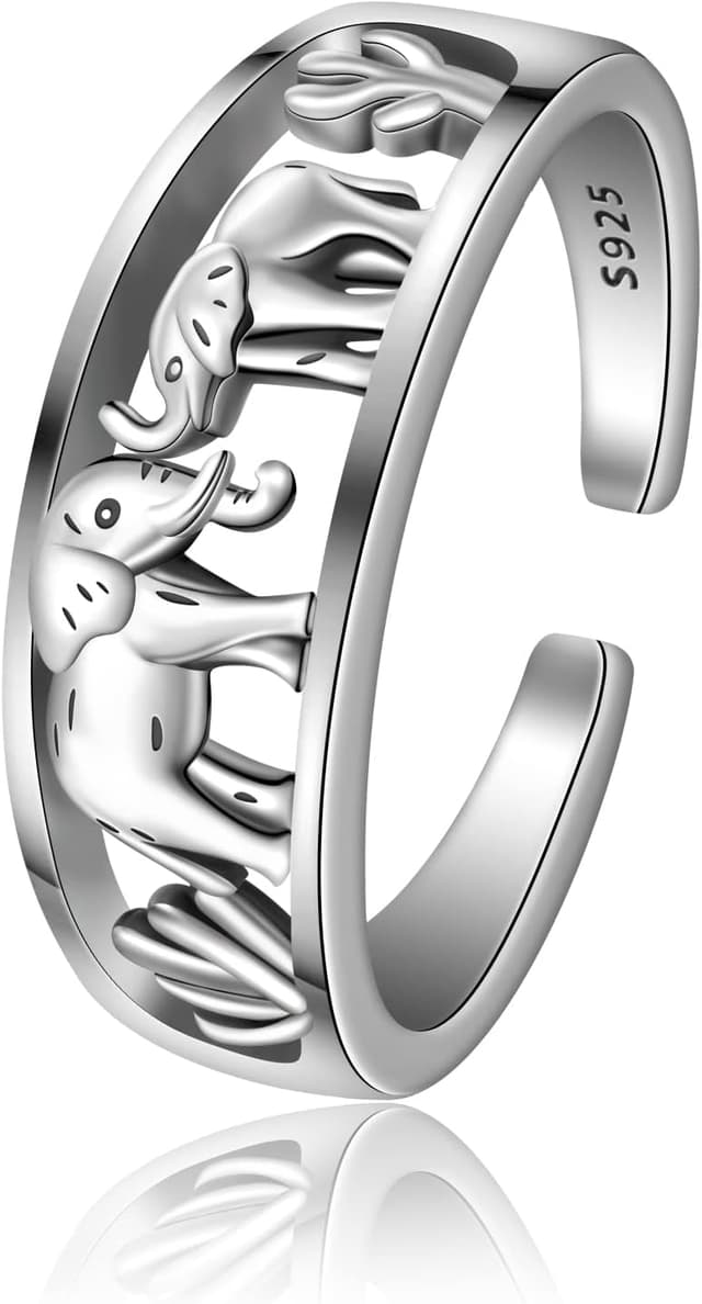Thumbnail 6 de CHIC & ARTSY Nachteulen-Ring aus 925er Sterlingsilber – offener verstellbarer Eulenring für Damen
