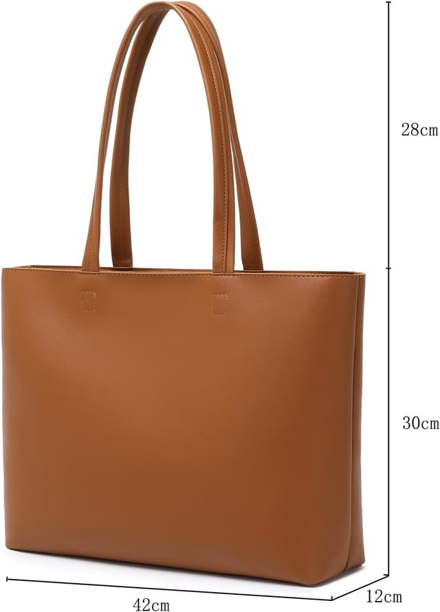 Detalle de MEEGIRL Damen Henkeltasche (PU-Kunstleder) – Tote/Shopper Bag mit Reißverschluss und Innentasche