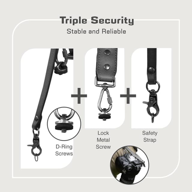 Detalle 2 de 4J LEDR Dual Shoulder Leather Camera Strap Harness (Quick Release) for 1 or 2 Cameras