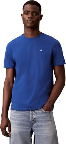 Detalle de Calvin Klein Camiseta SS Classic Monogram tee LV04RD254G para hombre en azul Chase Blue (manga corta)