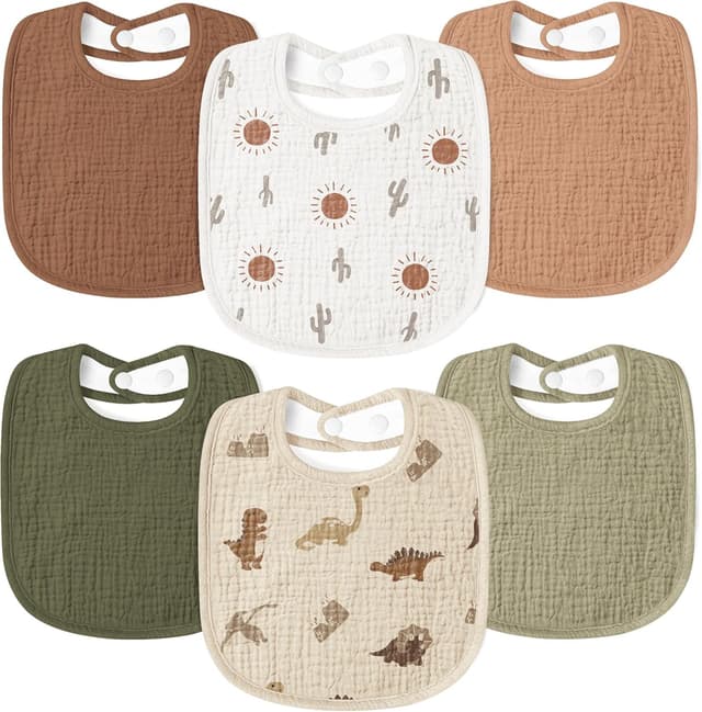 Detalle de Susurration Lätzchen Musselin 6er Pack 🧣