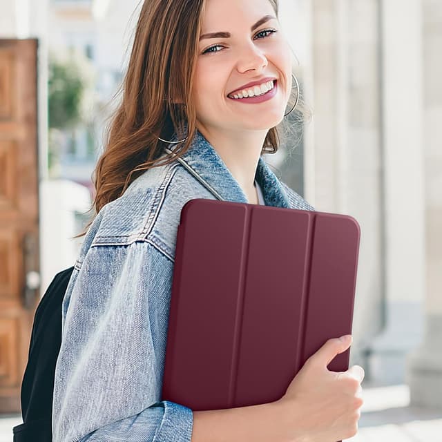 Detalle 2 de drivego Hülle für iPad 11. Generation (A16/A3354-A3356) & iPad 10. Gen (10,9 Zoll, A2696/A2757/A2777/A3162) – Weinrot