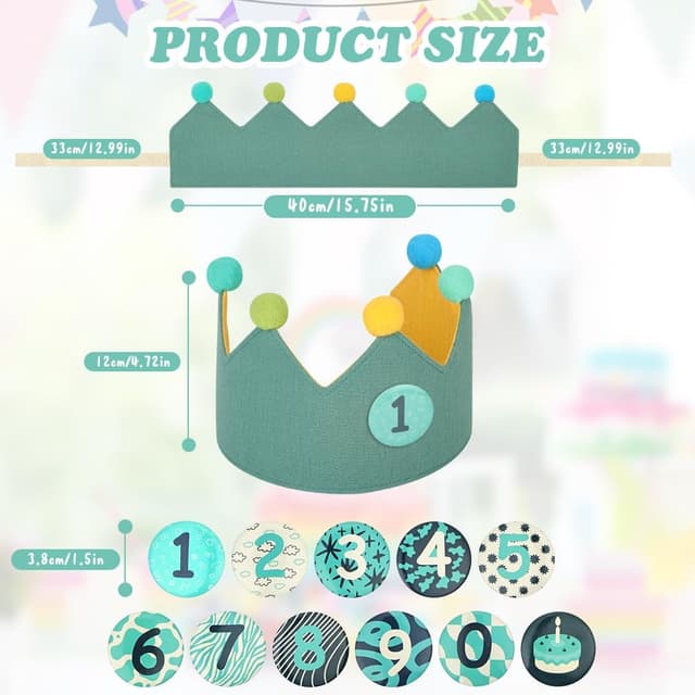 Detalle de URAQT couronne anniversaire bébé 0-9 ans