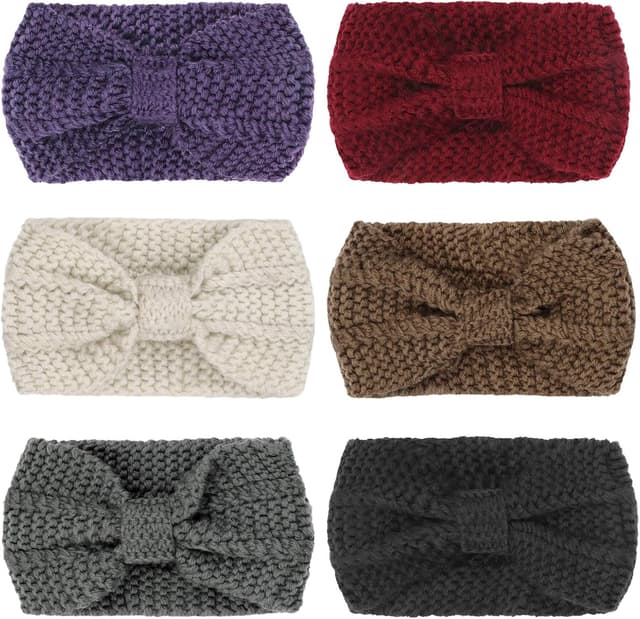 Thumbnail 6 de DRESHOW 6er-Set Winter-Strick-Stirnbänder für Damen und Mädchen