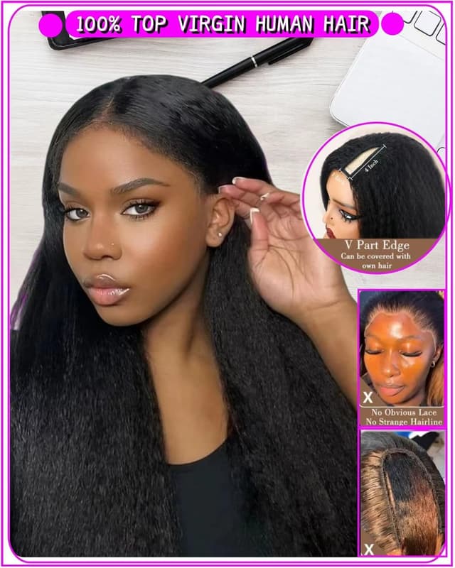 Thumbnail 4 de KinkyStraight V Part Wig 22in