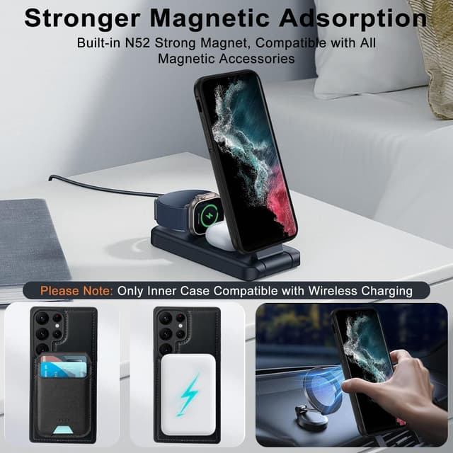 Thumbnail 2 de XTCASE Funda Cuero Magnética para Galaxy S25 Ultra