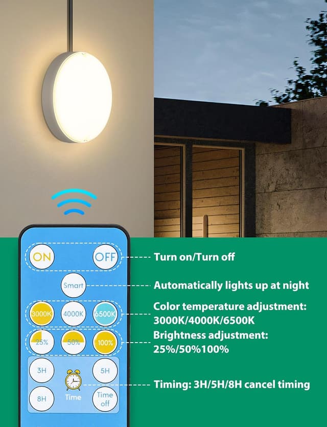 Detalle de Aigostar Luce Solare LED da Esterno con telecomando 50W e 3 temperature (IP65) con cavo da 3 m