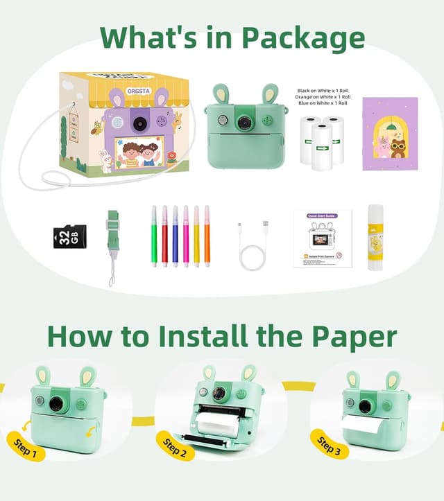 Detalle de ORGSTA Kidizoom Instant Print Camera 32G