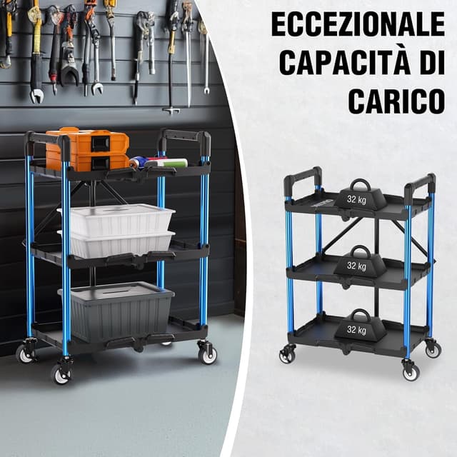 Thumbnail 3 de WORKPRO Carrello pieghevole 3 livelli 32 kg ðŸ›