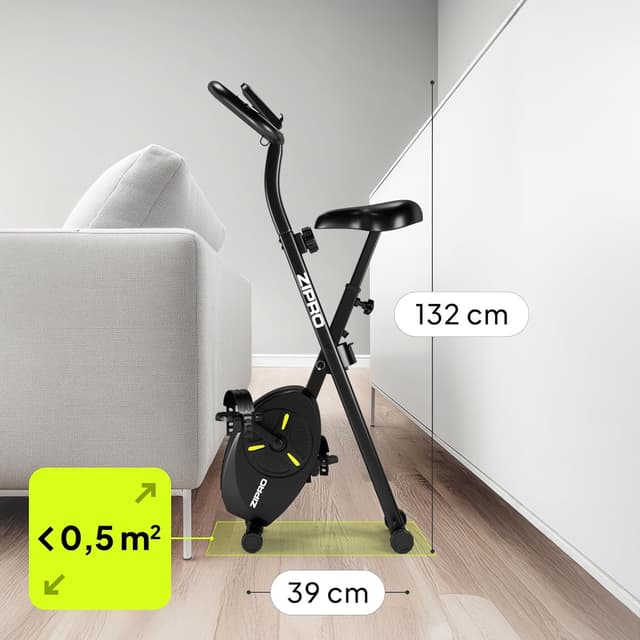 Detalle de ZIPRO Velo D Appartement Eclipse X : vélo d’appartement pliable avec résistance magnétique et suivi Bluetooth