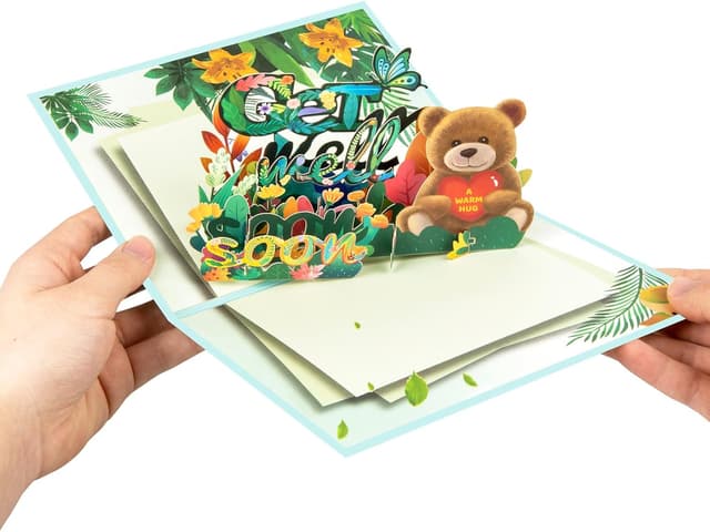 Detalle de Bear Hug pop-up get well card set