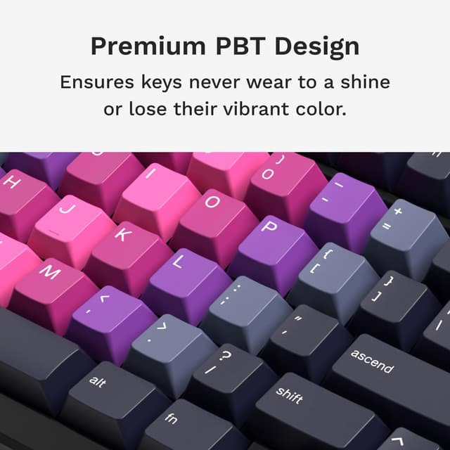 Detalle de Glorious Gaming Afterparty GPBT Gradient Keycaps (135-Key PBT) — MX-Compatible ANSI US for 60% to 100% Keyboards