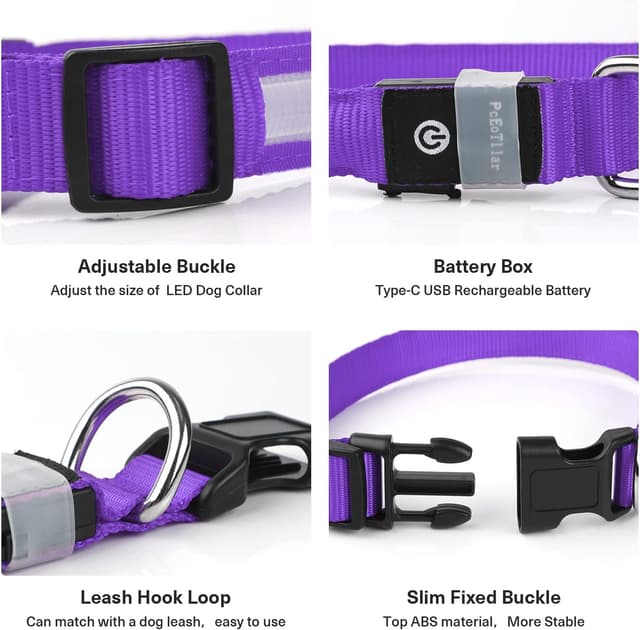 Detalle 1 de Leuchthalsband Hund mit LED 7 Farben