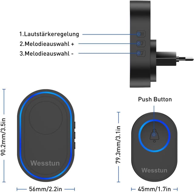 Detalle 2 de Wesstun Funkklingel 39 Melodien 150 m