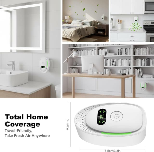 Thumbnail 6 de Ionic Mini Plug-In Air Purifier (Ionic Ioniser), Low-Noise Filterless Negative Ion Freshener – 2 Pack