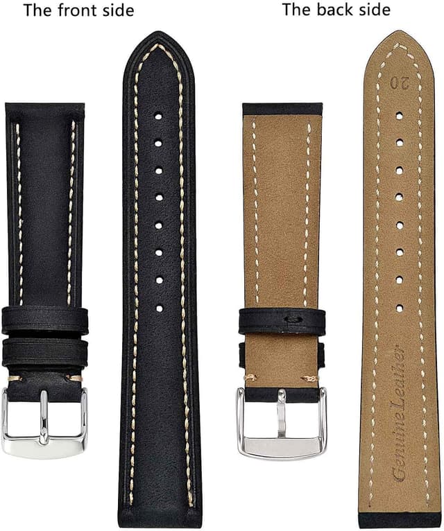 Detalle de BISONSTRAP Uhrenarmband aus Vintage-Leder als Ersatzband (14–24 mm Bandbreite)