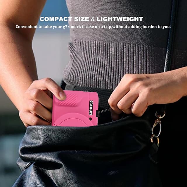 Detalle de Aisnyho G7X Mark II Kameratasche mit weicher Silikon-Schutzhülle (ultradünn, rosarot) – passend für Canon PowerShot G7 X Mark II