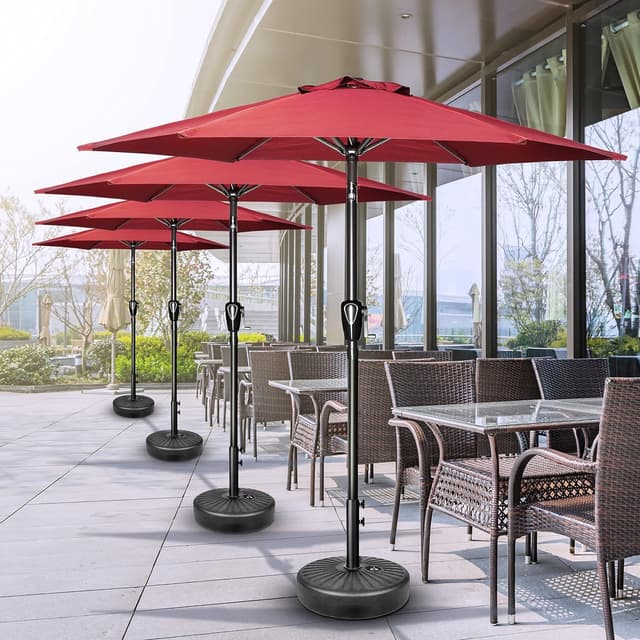 Thumbnail 6 de Simple Deluxe 2.28M Patio Table Market Umbrella with Push Button Tilt (Red)