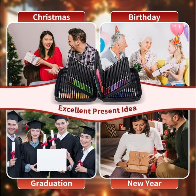 Thumbnail 6 de Yucanuva 120 Oil-Based Colouring Pencils Set for Adults (Zipper Case, Sharpener & Eraser)