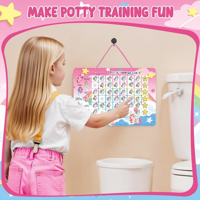 Thumbnail 6 de Magnetic Potty Training Reward Chart with 60 Reusable Stickers (Unicorn) for Toddlers