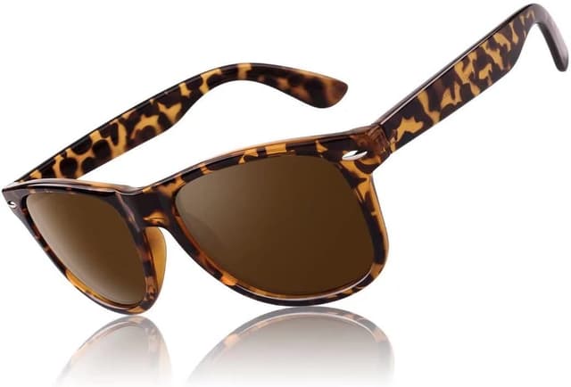 Detalle de LINVO Polarised Sunglasses with UV400 Protection – 80s Retro Style for Driving, Cycling, Fishing & Travel