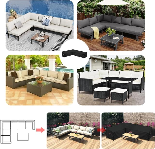 Thumbnail 6 de LAMUNI Housse canapé d'angle 220x280 cm