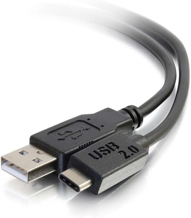 Detalle de C2G Legrand USB 2.0 USB-C to A Cable (C2G 28871), Black 6 ft Data Transfer Cable