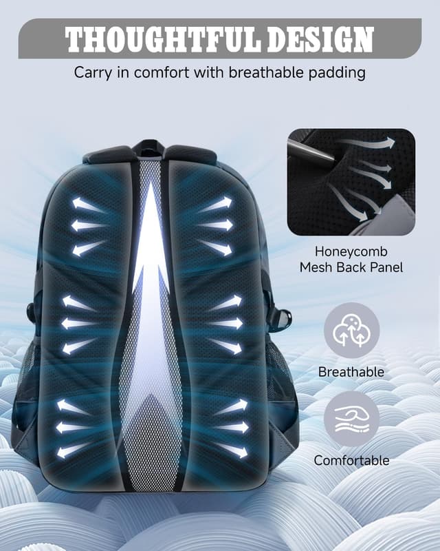 Detalle de Amythe zaino per ragazzo/adolescente impermeabile e leggero, grigio, per computer 15,6